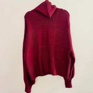 Staud Burgundy Benny Sweater